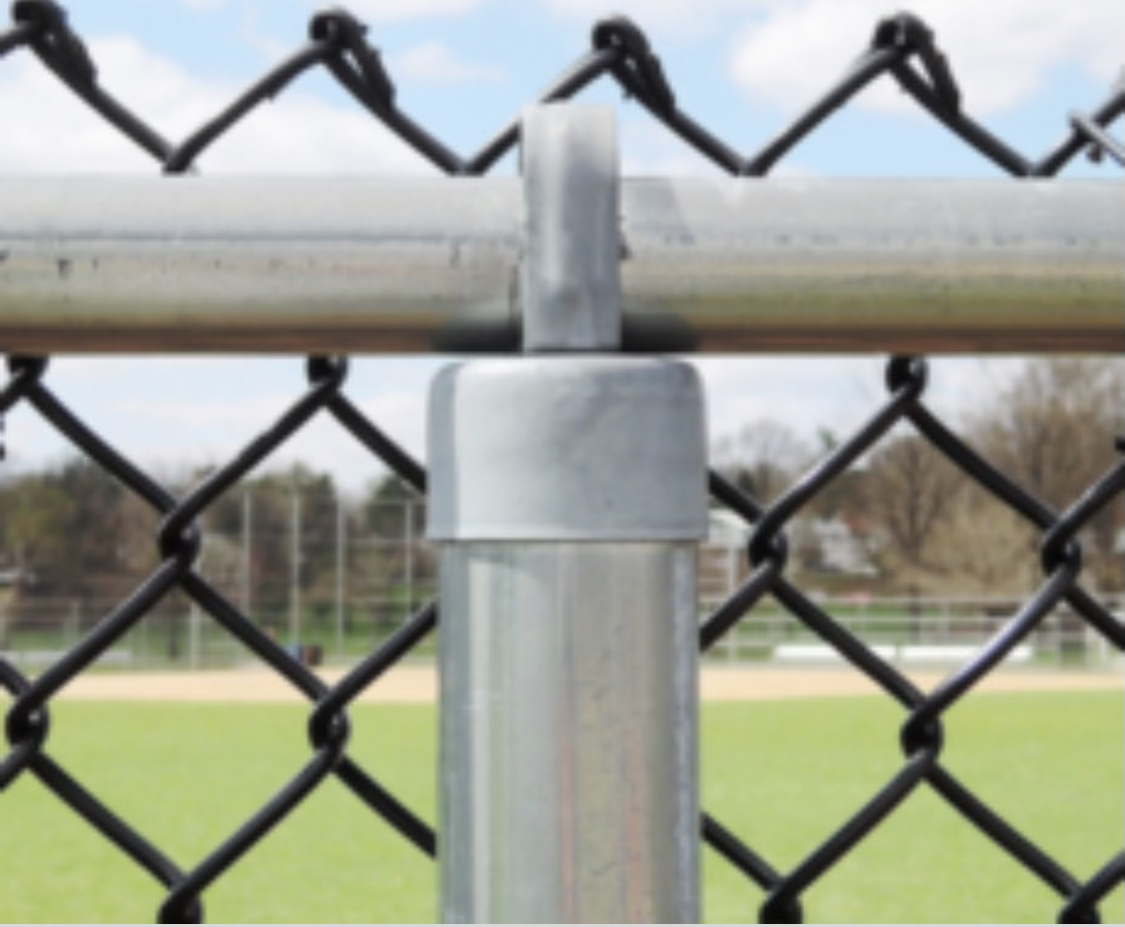 black and galvanized chainlink fence installation